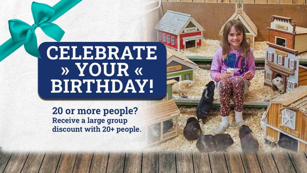 Celebrate your birthday. 20 or more people? receive a large group discount with 20+ people